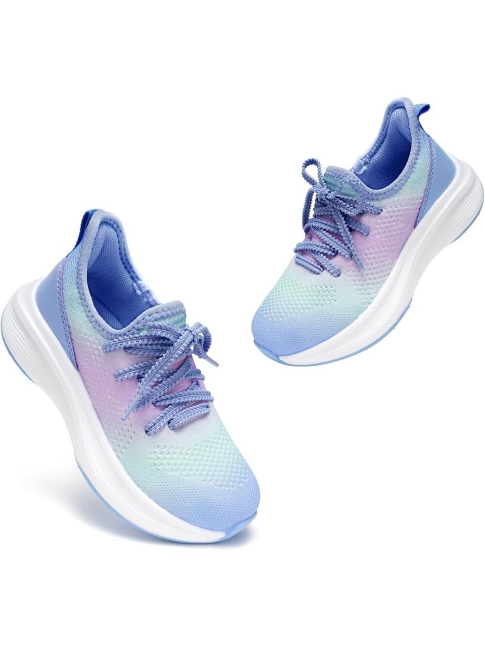 Girls Multi Knit Tennis Shoes Slip-On Kids Running Shoes Athletic Running Shoes